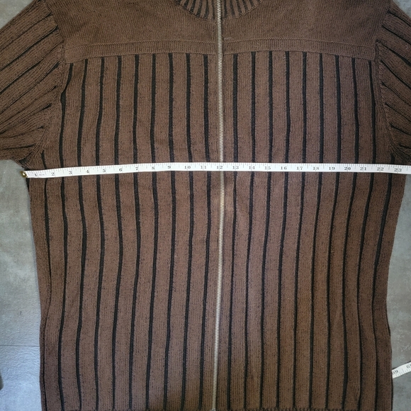Calvin Klein Brown Knitted Ribbed Full Zip Men's Sweater Size XXL - Picture 10 of 12